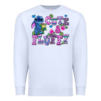 White cute and fluffy stitch Premium Sweatshirt - AdoDesignShop