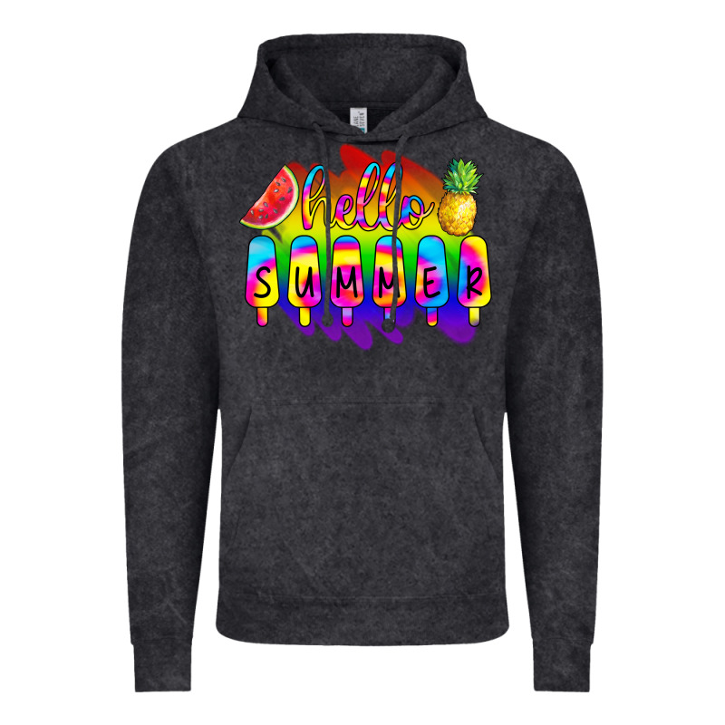 Hello Summer Tie Dye Vintage Hoodie by CowCowDesign | Teevron