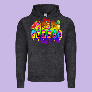Hello Summer Tie Dye Vintage Hoodie Designed By Cowcowdesign