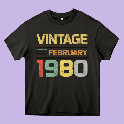 Born In 1980 Vintage February Heavy Core Tee Designed By Bettercallsaul