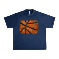 Navy Basketball leopard glitter background Urban Heavy Tee - HowdyJamesFarm