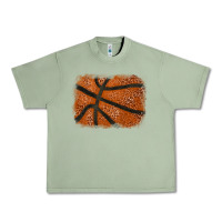 Oil Green Basketball leopard glitter background Urban Heavy Tee - HowdyJamesFarm