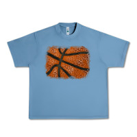 Pebble Blue Basketball leopard glitter background Urban Heavy Tee - HowdyJamesFarm