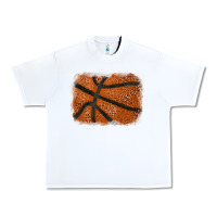 White Basketball leopard glitter background Urban Heavy Tee - HowdyJamesFarm