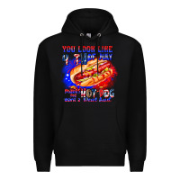 Black You Look Like 4th of july makes me hot dog want a Premium Hoodie - CowhideDigitalArt