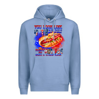 Colony Blue You Look Like 4th of july makes me hot dog want a Premium Hoodie - CowhideDigitalArt