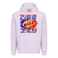 Lilac You Look Like 4th of july makes me hot dog want a Premium Hoodie - CowhideDigitalArt