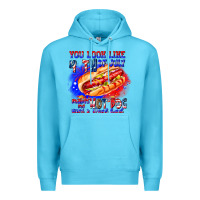 Ocean Blue You Look Like 4th of july makes me hot dog want a Premium Hoodie - CowhideDigitalArt