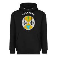 Black Calabria Coat of arms  Flag souvenir Italy Heavyweight Hoodie - longCreatives