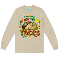 Mushroom I'm here for the tacos Long Sleeve Tee - FaDigitalArtStudio