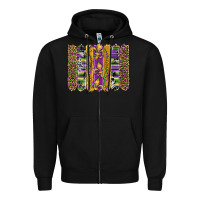 Black mardi gras fleur de lis cowhide serape leopard glitter brushstrokes Zipper Hoodie - Artiststas