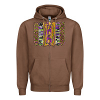 Chestnut mardi gras fleur de lis cowhide serape leopard glitter brushstrokes Zipper Hoodie - Artiststas