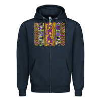 Navy mardi gras fleur de lis cowhide serape leopard glitter brushstrokes Zipper Hoodie - Artiststas