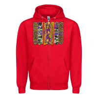 Red mardi gras fleur de lis cowhide serape leopard glitter brushstrokes Zipper Hoodie - Artiststas