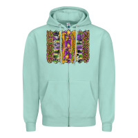 Seafoam mardi gras fleur de lis cowhide serape leopard glitter brushstrokes Zipper Hoodie - Artiststas