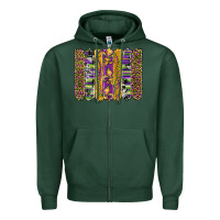 Sports Green mardi gras fleur de lis cowhide serape leopard glitter brushstrokes Zipper Hoodie - Artiststas