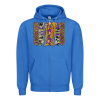 True Royal mardi gras fleur de lis cowhide serape leopard glitter brushstrokes Zipper Hoodie - Artiststas