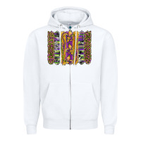 White mardi gras fleur de lis cowhide serape leopard glitter brushstrokes Zipper Hoodie - Artiststas