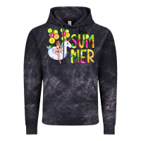Cloud Black Hello Summer Unicorn Vintage Hoodie - CowCowDesign