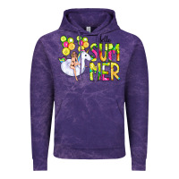 Cloud Purple Hello Summer Unicorn Vintage Hoodie - CowCowDesign