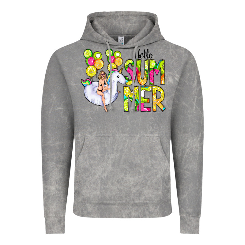 Hello Summer Unicorn Vintage Hoodie by CowCowDesign | Teevron
