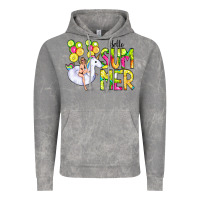 Cloud Rock Hello Summer Unicorn Vintage Hoodie - CowCowDesign