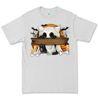 Dove Grey Personalized Halloween Ghost Cat Premium Tee - texasbilliewilder