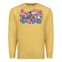 Antique Gold stitch with lilo coffee cups Premium Sweatshirt - AdoDesignShop