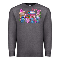 Charcoal Heather stitch with lilo coffee cups Premium Sweatshirt - AdoDesignShop