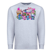 Heather Grey stitch with lilo coffee cups Premium Sweatshirt - AdoDesignShop