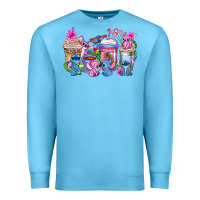 Ocean Blue stitch with lilo coffee cups Premium Sweatshirt - AdoDesignShop