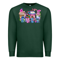 Sports Green stitch with lilo coffee cups Premium Sweatshirt - AdoDesignShop