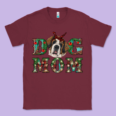 Western Christmas Dog Mom St Bernard Classic Tee Designed By Ranaportraitstore