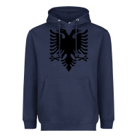 Navy Albanian Flag Eagle Double Red Albania Shqipe Kosovo Heavyweight Hoodie - longCreatives