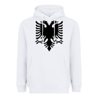 White Albanian Flag Eagle Double Red Albania Shqipe Kosovo Heavyweight Hoodie - longCreatives