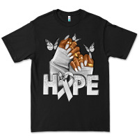 Black hope white ribbon lung cancer nails Premium Tee - NancyCooperArtShop