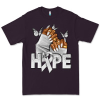 Plum hope white ribbon lung cancer nails Premium Tee - NancyCooperArtShop