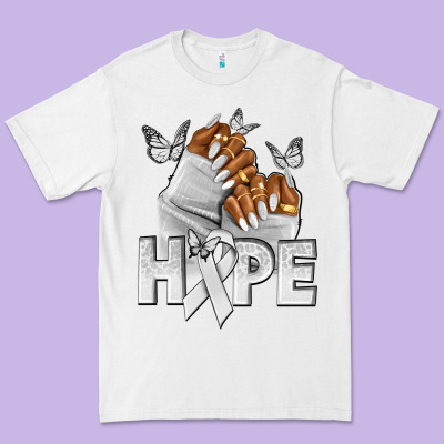 Hope White Ribbon Lung Cancer Nails Premium Tee Designed By Nancycooperartshop
