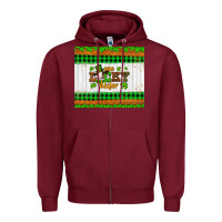 Burgundy st patricks one lucky heifer Zipper Hoodie - Artiststas
