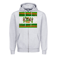 Heather Grey st patricks one lucky heifer Zipper Hoodie - Artiststas