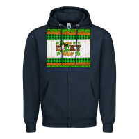 Navy st patricks one lucky heifer Zipper Hoodie - Artiststas