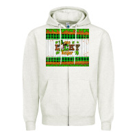 Oatmeal Heather st patricks one lucky heifer Zipper Hoodie - Artiststas