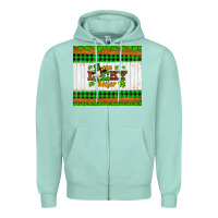 Seafoam st patricks one lucky heifer Zipper Hoodie - Artiststas