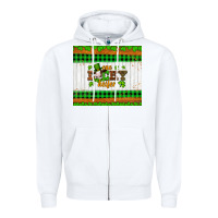 White st patricks one lucky heifer Zipper Hoodie - Artiststas