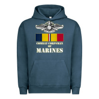 Pigment Midnight Navy Eagle FMF Corpsman 8404 T Back Design Urban Hoodie - longCreatives