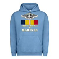 Pigment Pebble Blue Eagle FMF Corpsman 8404 T Back Design Urban Hoodie - longCreatives