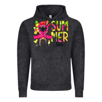 Vintage Black Summer Girls Flamingo Vintage Hoodie - CowCowDesign