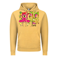 Vintage Mustard Summer Girls Flamingo Vintage Hoodie - CowCowDesign