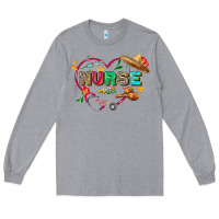 Heather Grey Cinco de mayo Nurse Long Sleeve Tee - FaDigitalArtStudio
