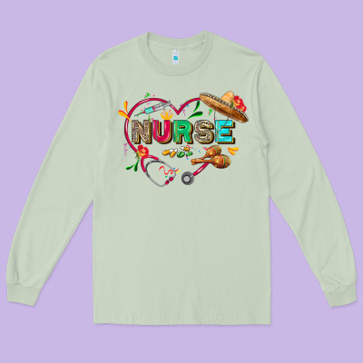 Cinco De Mayo Nurse Long Sleeve Tee Designed By Fadigitalartstudio